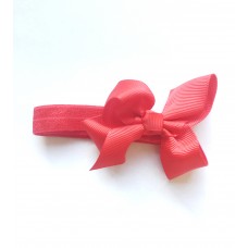 "Belle" petite bow headband - red
